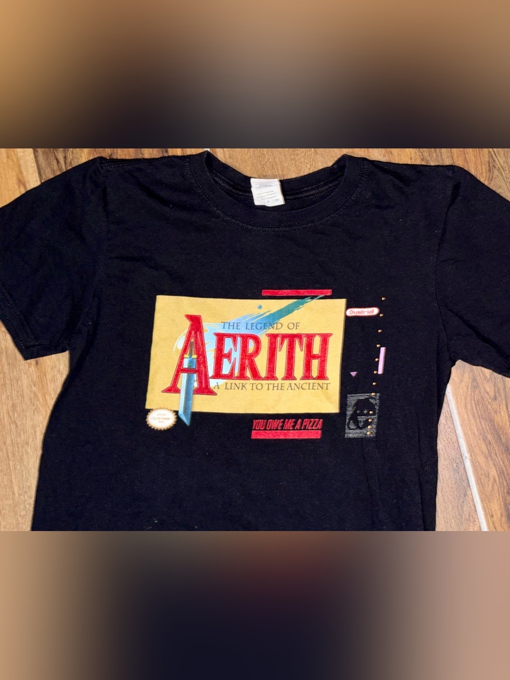 Black Aerith Graphic Tee - Classic Retro Gaming Design Zelda final fantasy 7
